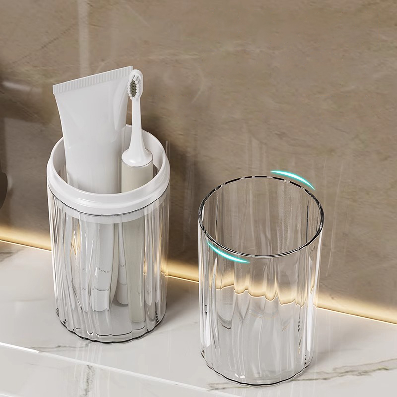Home Edit Bathroom Storage - كوب جديد محمول للسفر لفرشاة الأسنان،