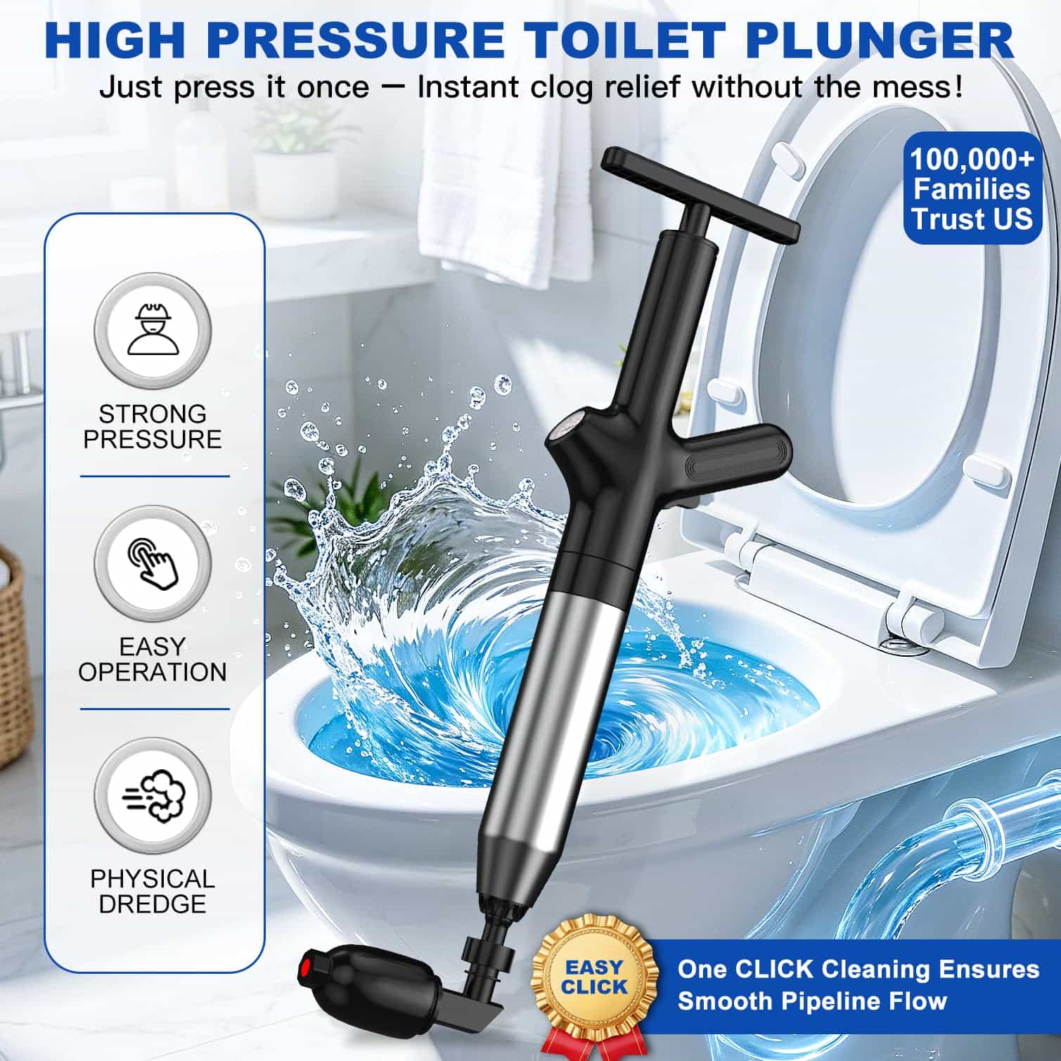 Plunger Toilet - منظف مرحاض عالي الضغط، أداة فتح