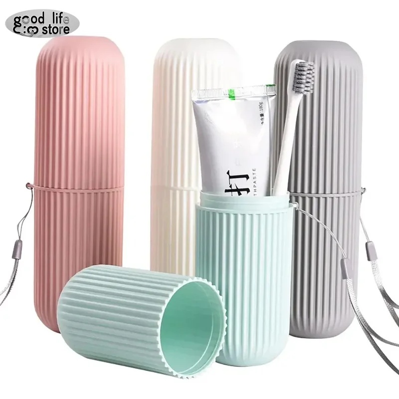 Home Edit Bathroom Storage - 1/2 قطعة، كوب فرشاة أسنان محمول،