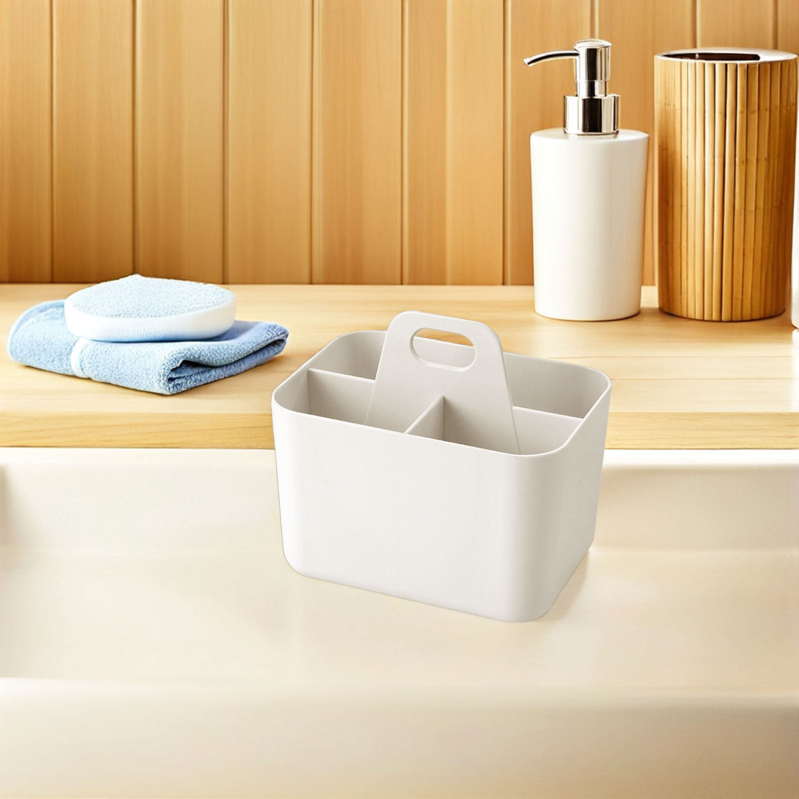 سلة تخزين للحمام، منظم محمول ب - مراجعة Home Bathroom Organizer وسعره