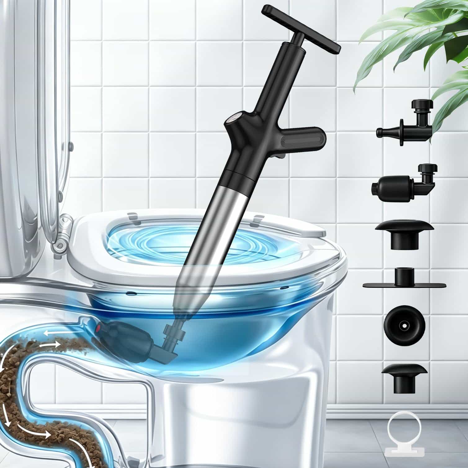 منظف مرحاض عالي الضغط، أداة فت - مراجعة Plunger Toilet وسعره